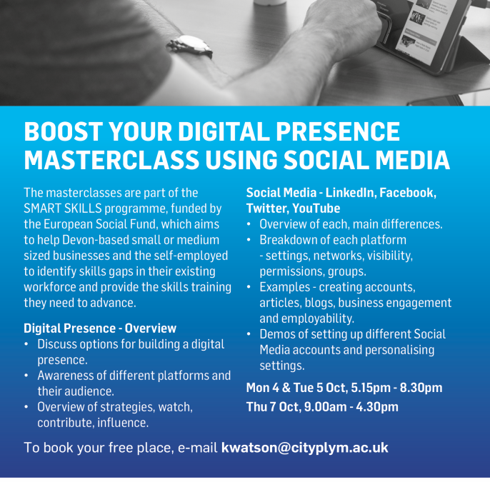 FREE Masterclass Courses with City College Plymouth